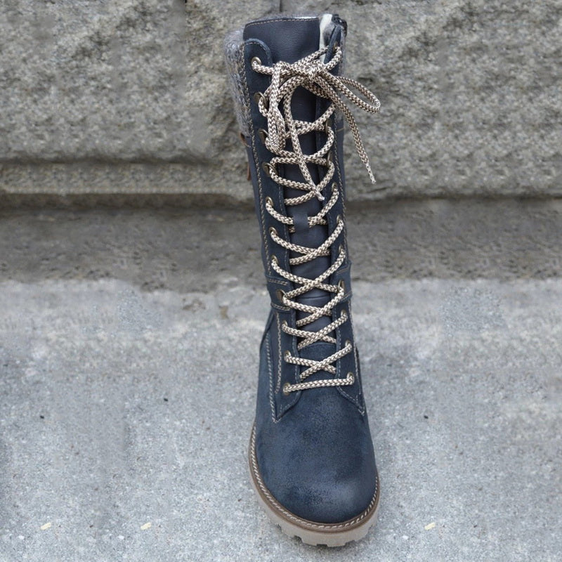 Women's Tall Faux Lined Boots with Side Zip and Textured Non Slip Rubber Sole