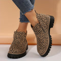 Women's Ankle Boots with Non Slip Outsole Cushioned Insole and Easy Side Zipper