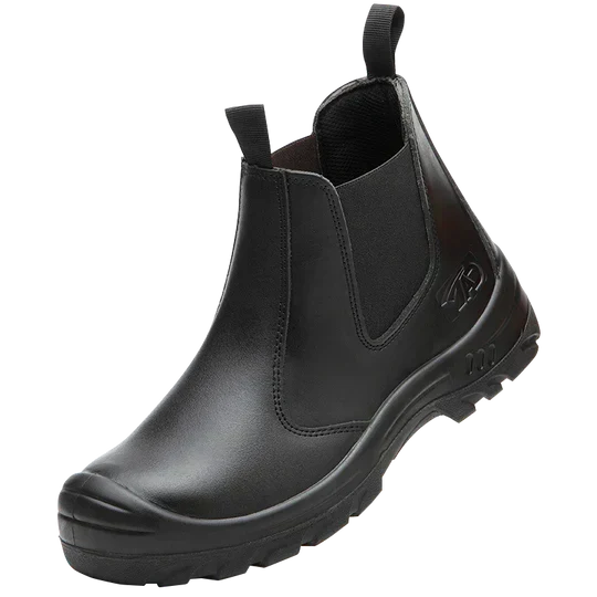 Men's Waterproof Leather Steel Toe Work Boots with Non Slip Puncture Resistant Sole