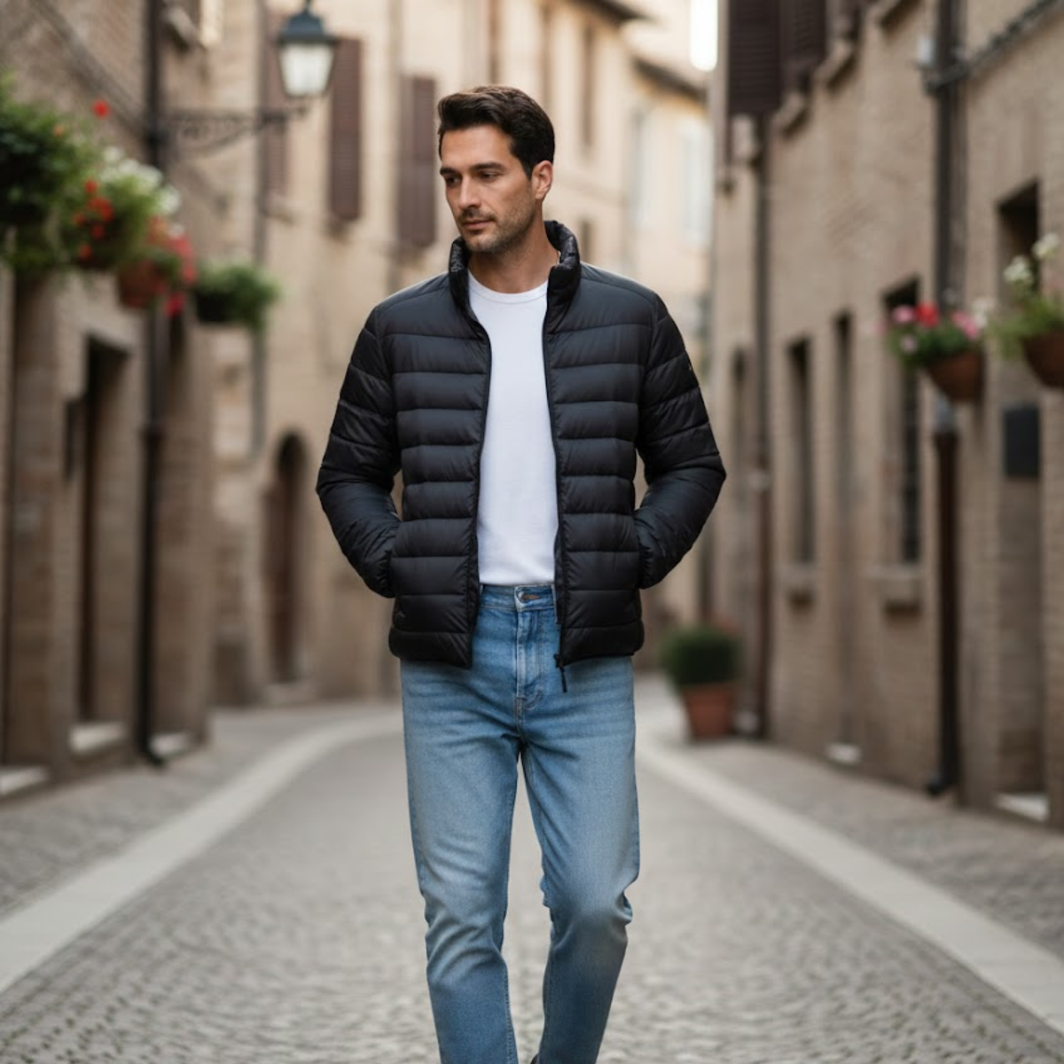 Men's Ultralight Packable Puffer Jacket with Duck Down Fill and Waterproof Shell