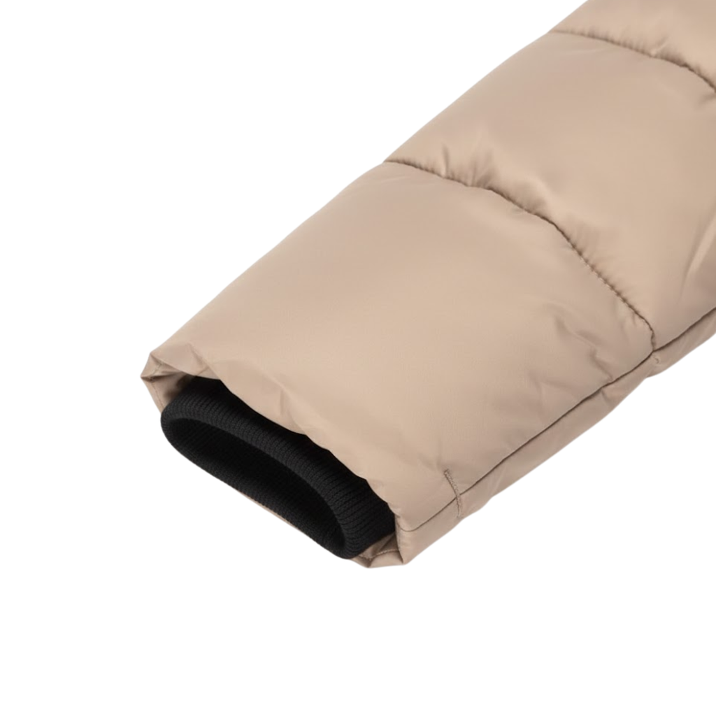 Women's Mid Length Quilted Puffer Parka with Hood Zip Closure and Slim Fit