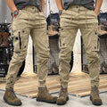 Men's Multi Pocket Cargo Pants with Structured Cut for Work Outdoor and Casual Wear