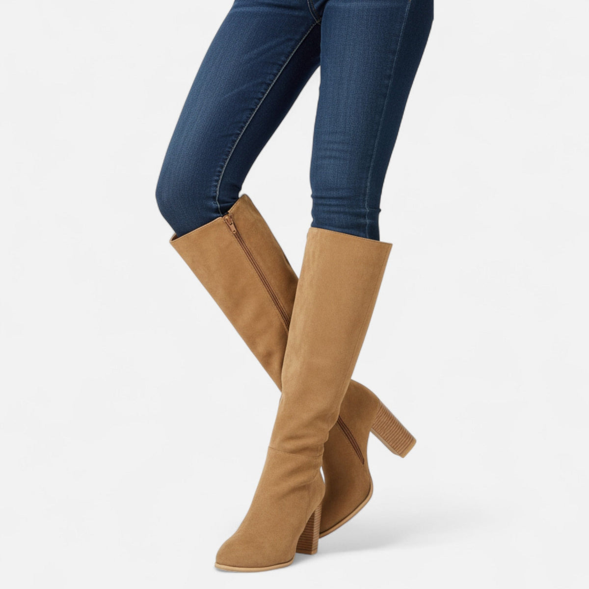 Women's Genuine Leather Tall Riding Boots with Slim Structured Shaft for Daily Wear
