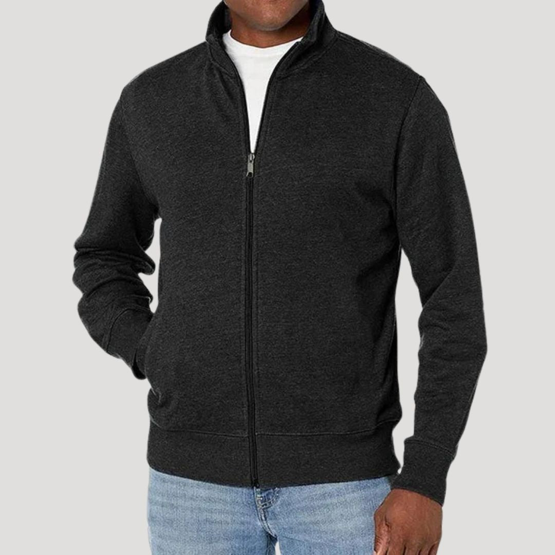 Men's Lightweight Zip Up Jacket with Structured Fit for Travel and Casual Wear