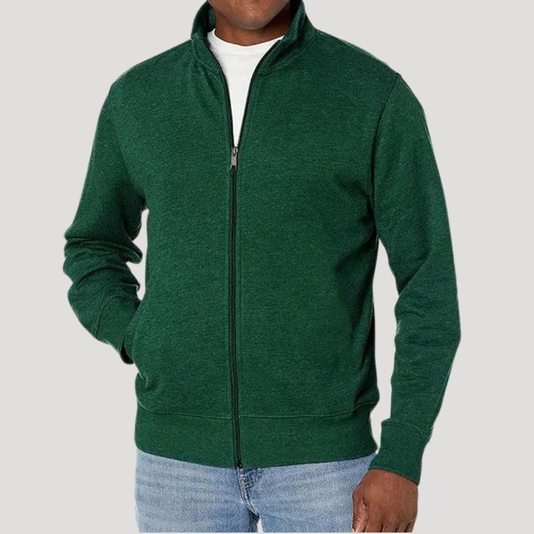 Men's Lightweight Zip Up Jacket with Structured Fit for Travel and Casual Wear