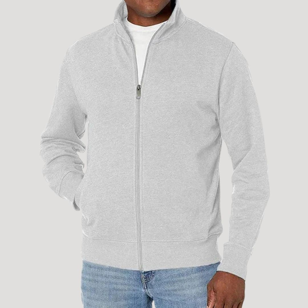Men's Lightweight Zip Up Jacket with Structured Fit for Travel and Casual Wear