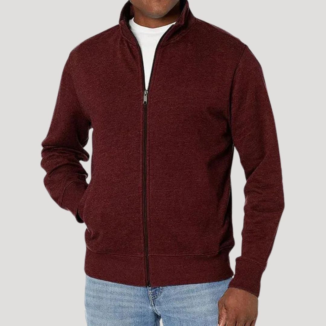 Men's Lightweight Zip Up Jacket with Structured Fit for Travel and Casual Wear