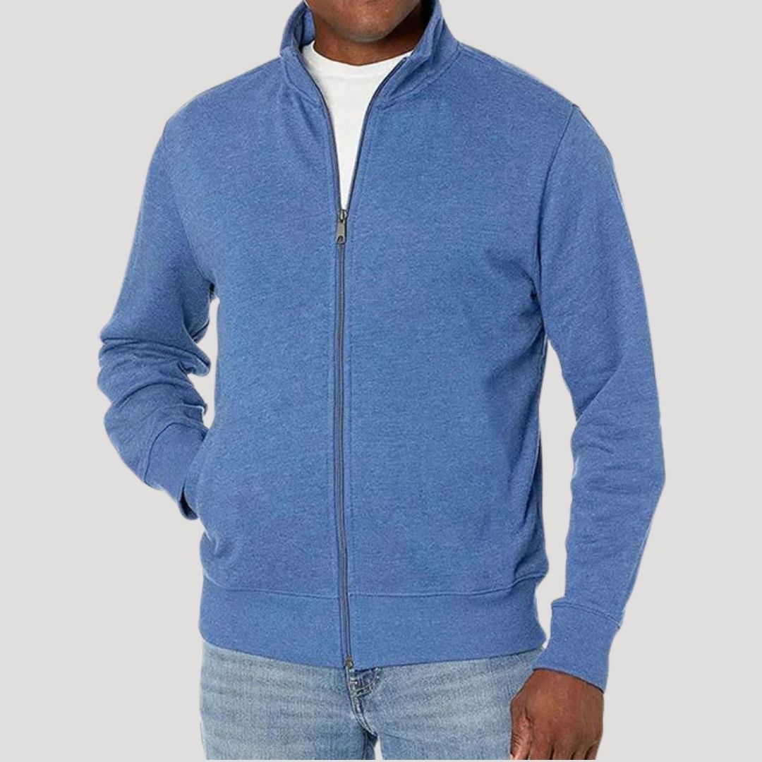 Men's Lightweight Zip Up Jacket with Structured Fit for Travel and Casual Wear