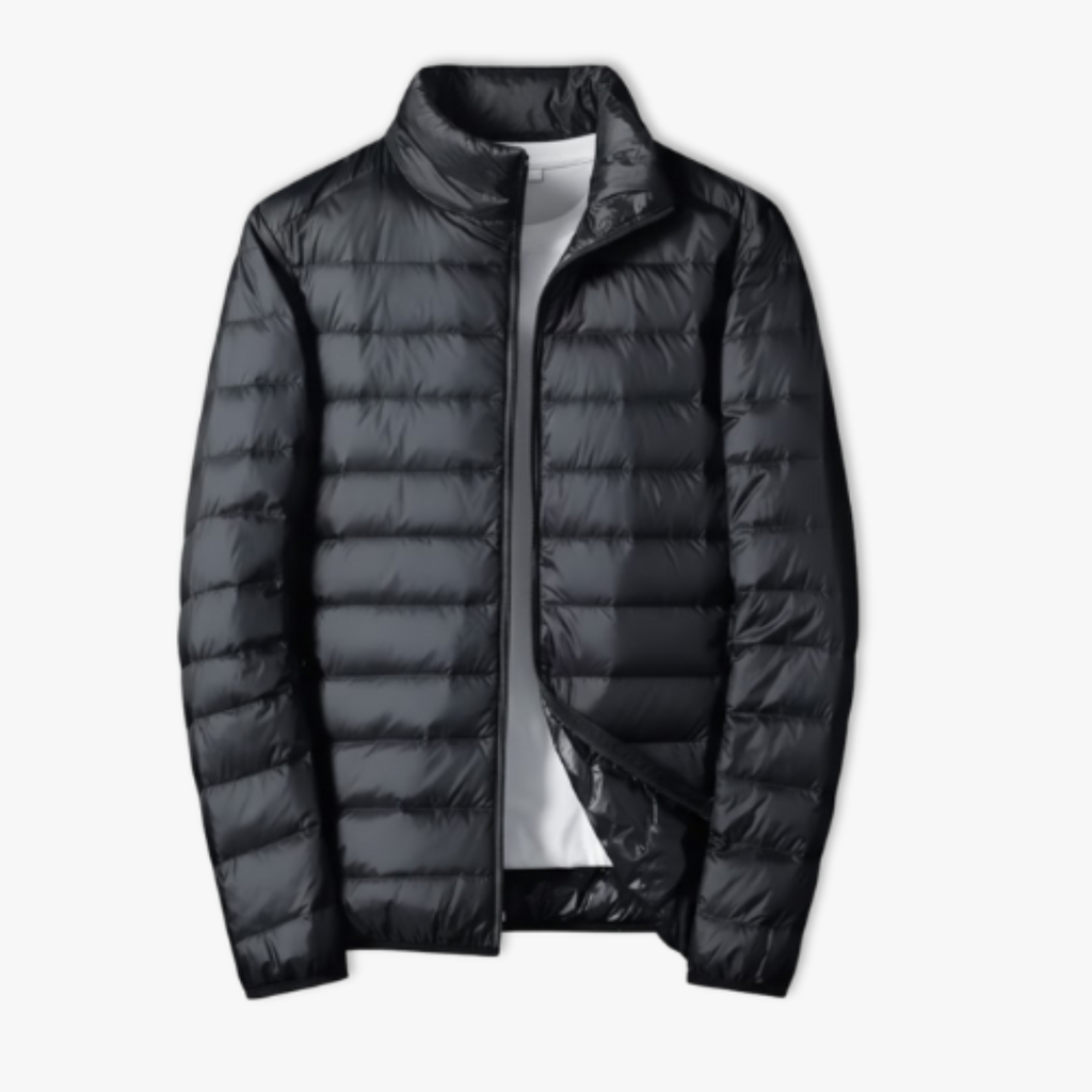 Men's Ultralight Packable Puffer Jacket with Duck Down Fill and Waterproof Shell