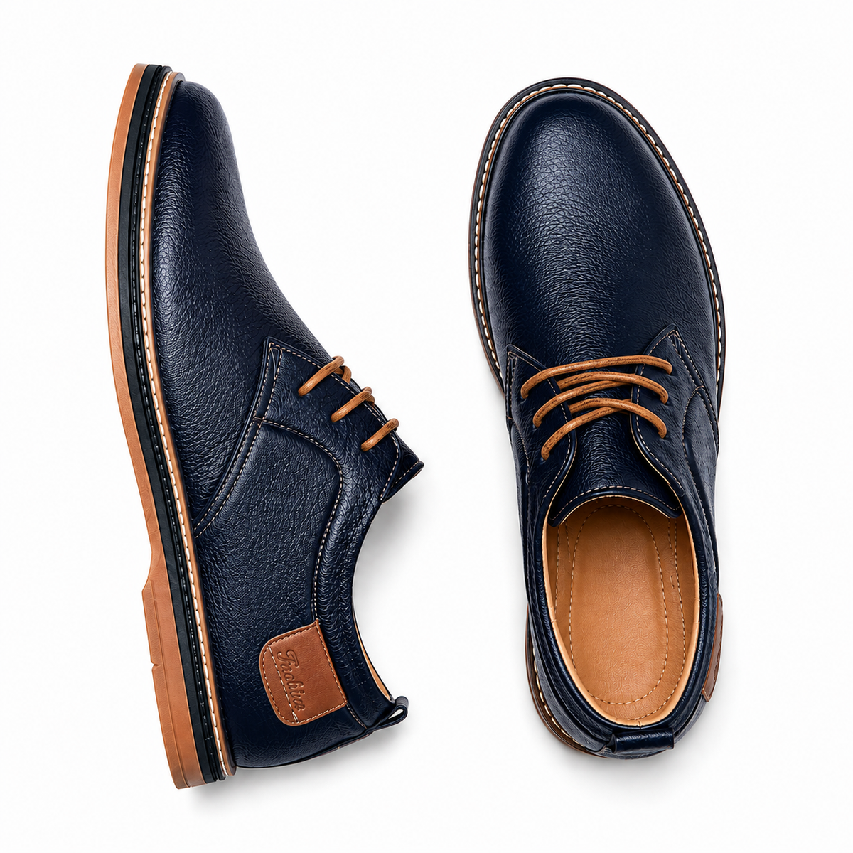 Men's Handmade Genuine Leather Dress Shoes with Hand Stitched Seams for Formal Wear