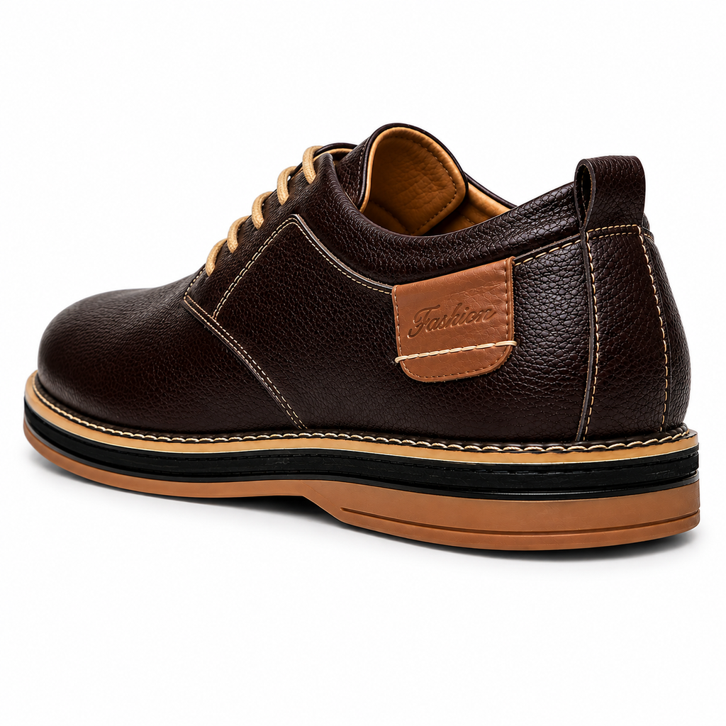 Men's Handmade Genuine Leather Dress Shoes with Hand Stitched Seams for Formal Wear
