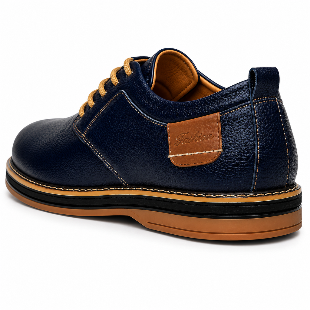 Men's Handmade Genuine Leather Dress Shoes with Hand Stitched Seams for Formal Wear