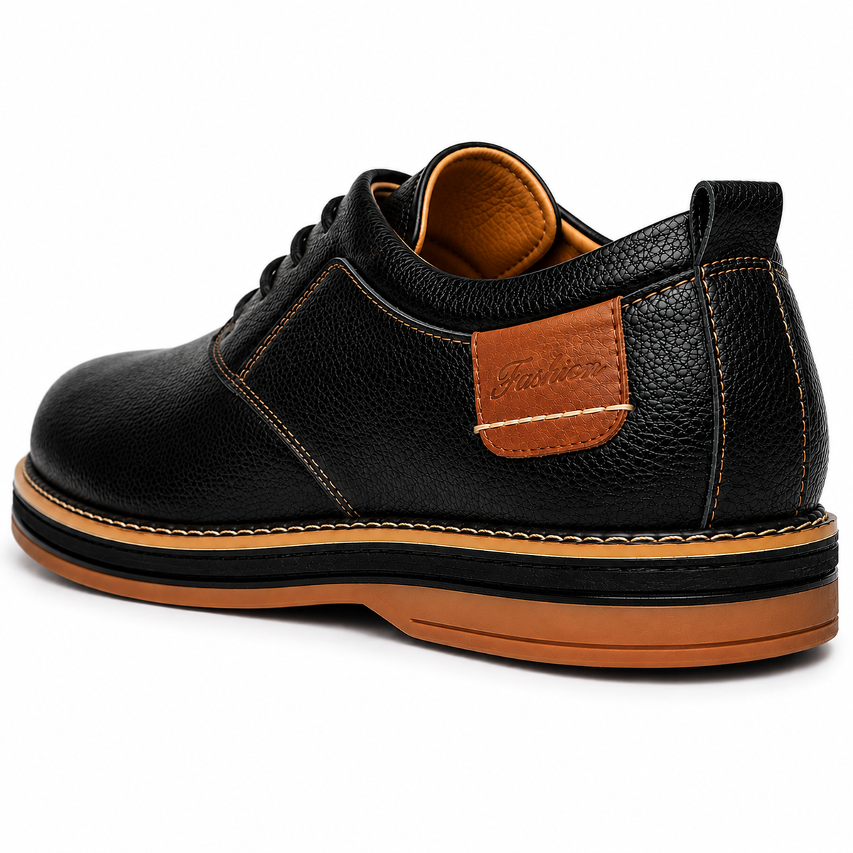Men's Handmade Genuine Leather Dress Shoes with Hand Stitched Seams for Formal Wear