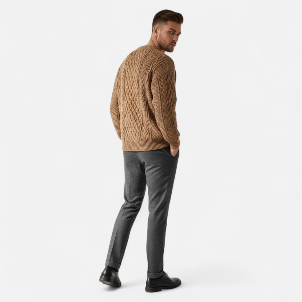 Men's Classic Wool Sweater with Soft Breathable Knit for Layering Over Shirts