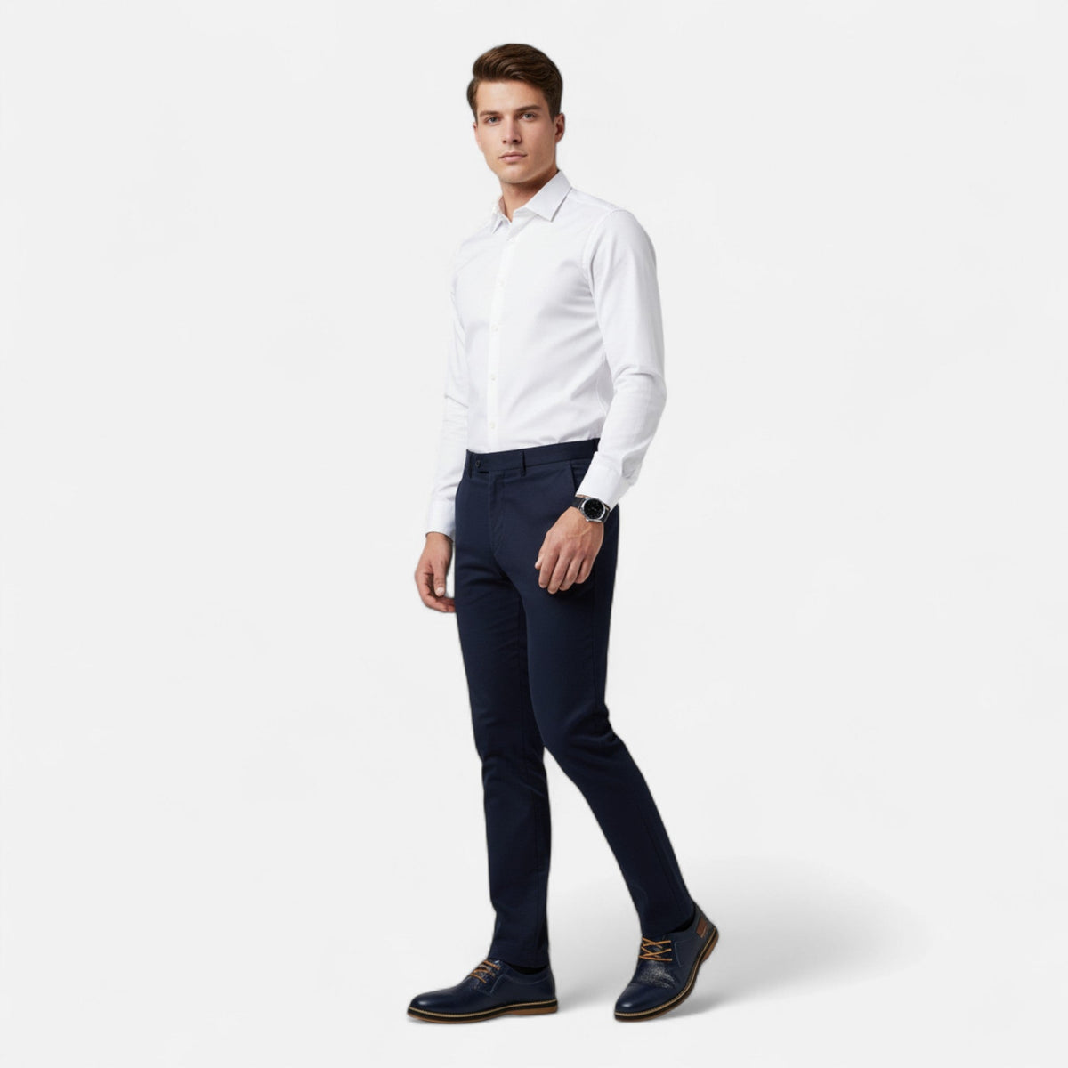 Men's Leather Dress Shoes Handmade with Hand Stitched Seams for Suits and Chinos