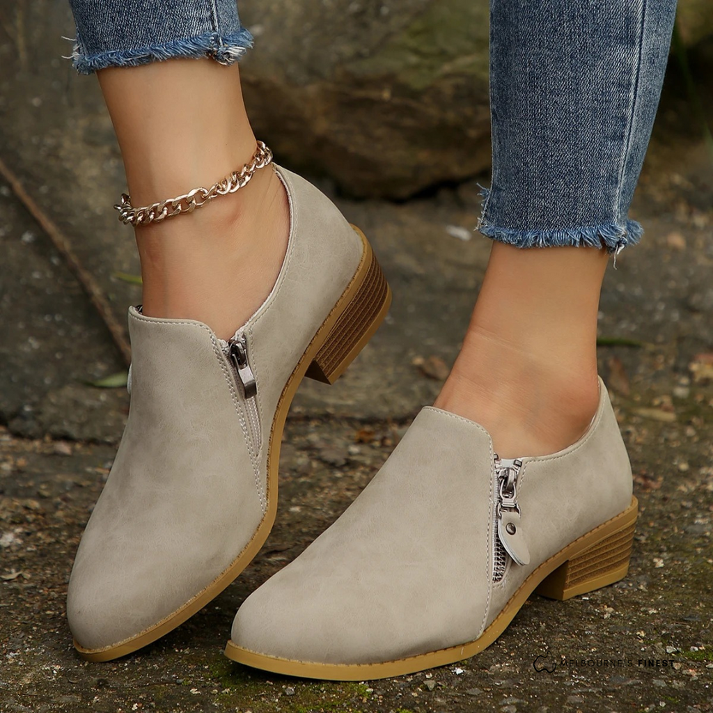 Women's Faux Suede Ankle Boots with Cushioned Footbed Side Zip and Non Slip Sole