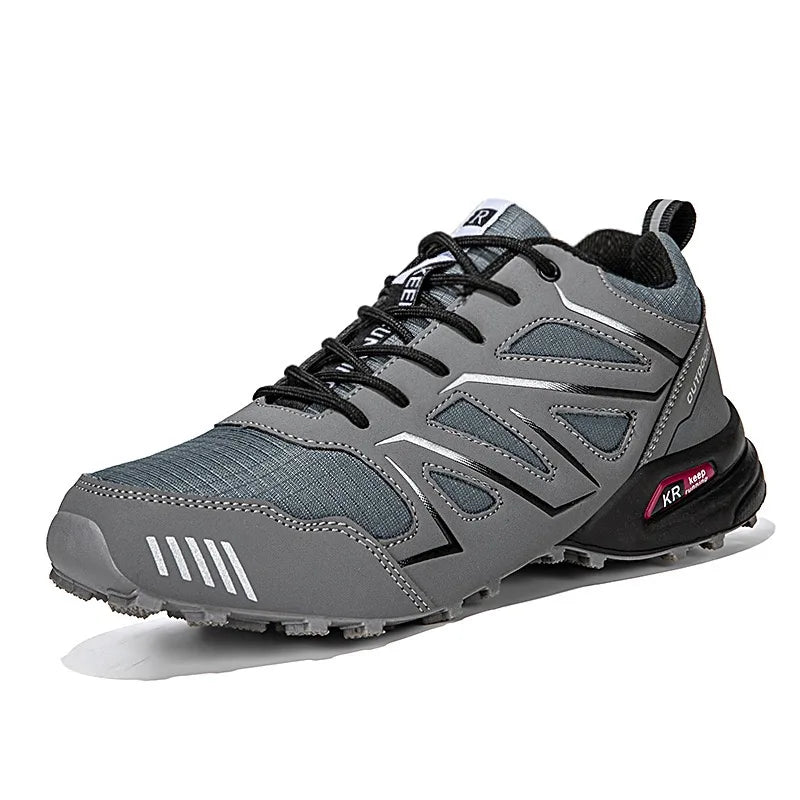 Men's Waterproof Mid Top Hiking Shoes with Non Slip Outsole and Lace Up Closure