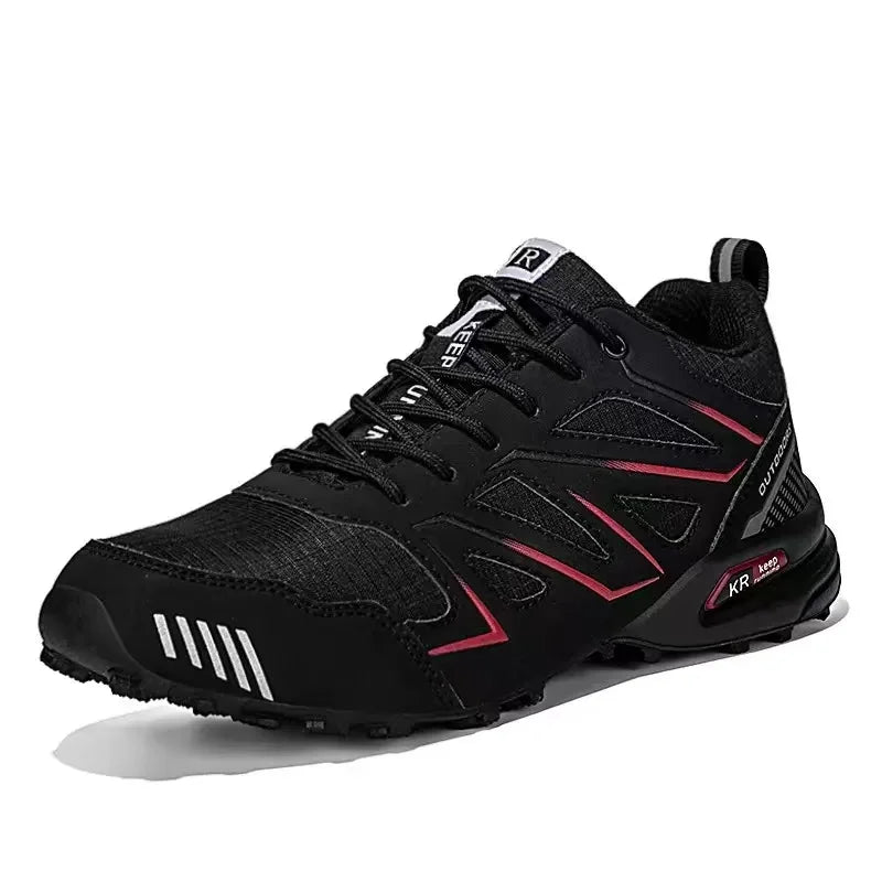 Men's Waterproof Mid Top Hiking Shoes with Non Slip Outsole and Lace Up Closure