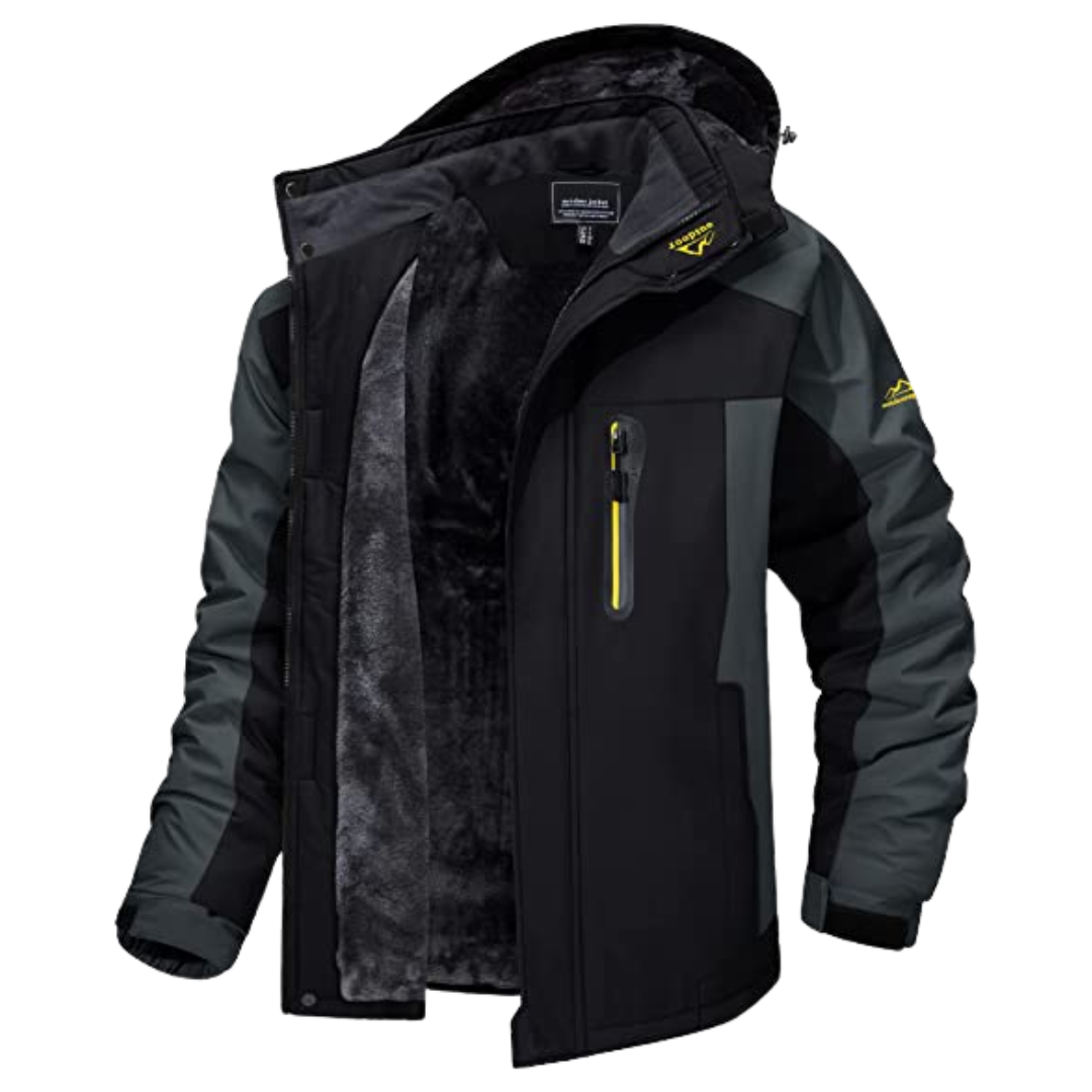 Men's Insulated Full Zip Jacket with Wind Protection and Comfort Fit for Outdoors