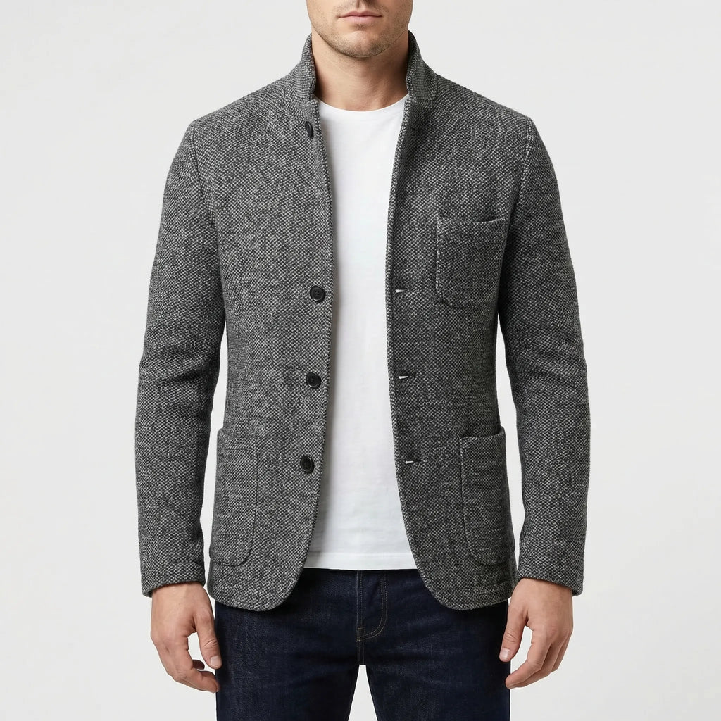Men's Slim Fit Short Length Blazer with Structured Cut for Office and Dinner Wear