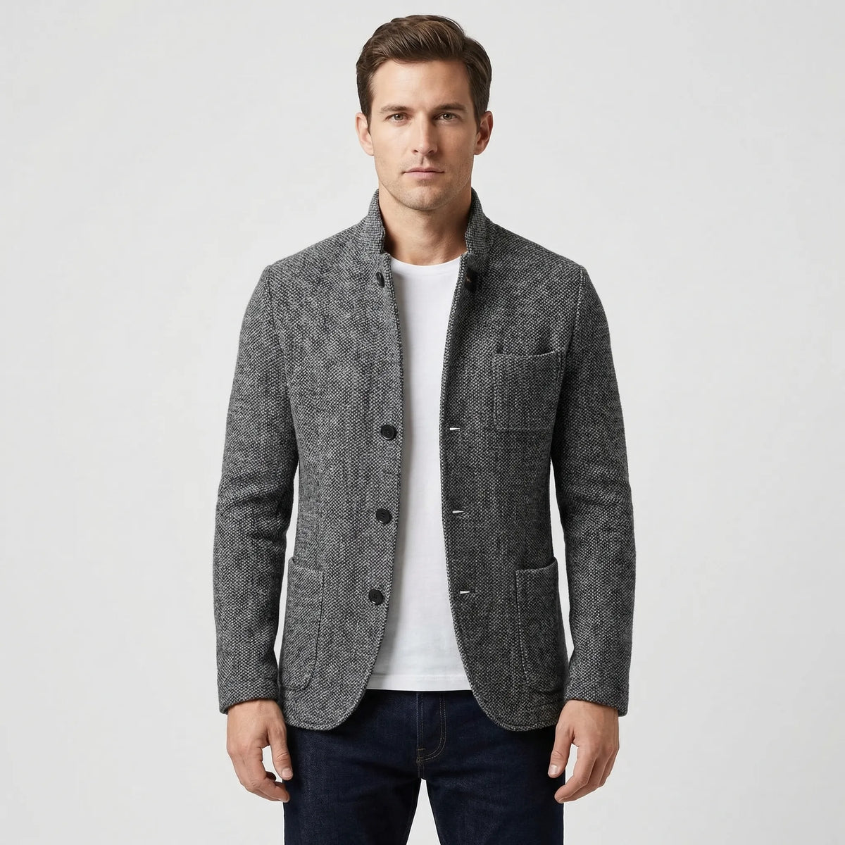 Men's Slim Fit Short Length Blazer with Structured Cut for Office and Dinner Wear