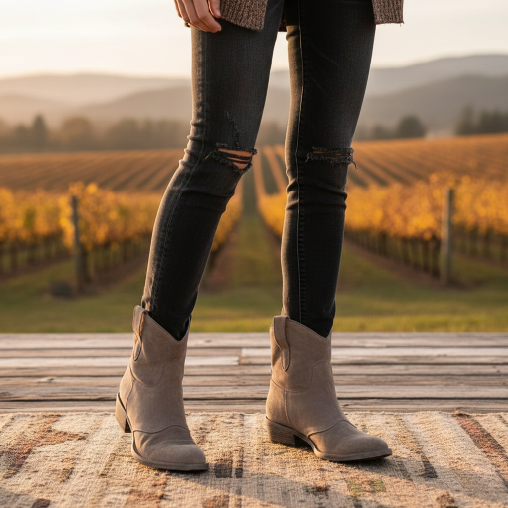 Women's Slip On Suede Ankle Boots with Non Slip Sole Available in Extended Sizes