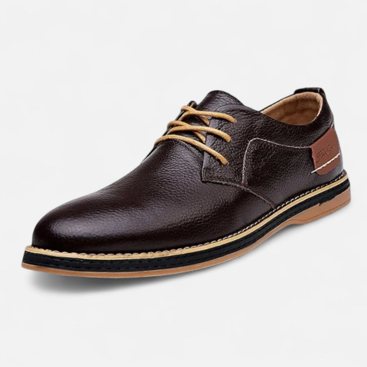 Men's Handmade Genuine Leather Dress Shoes with Hand Stitched Seams for Formal Wear