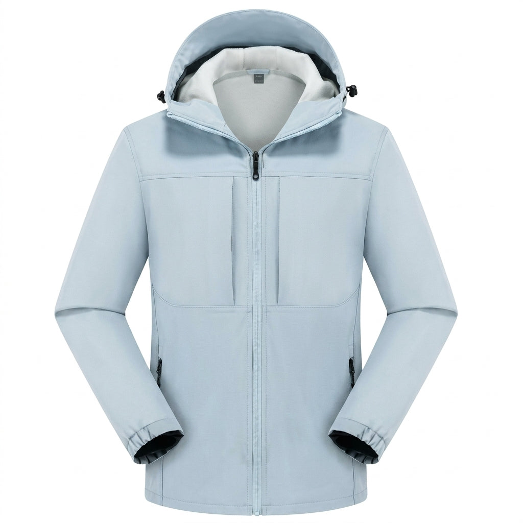 Men's Water Repellent Softshell Jacket with Zip Pockets and Adjustable Cuffs