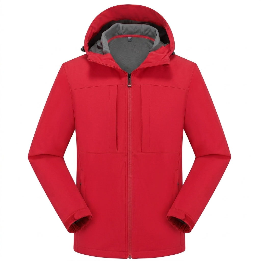 Men's Water Repellent Softshell Jacket with Zip Pockets and Adjustable Cuffs