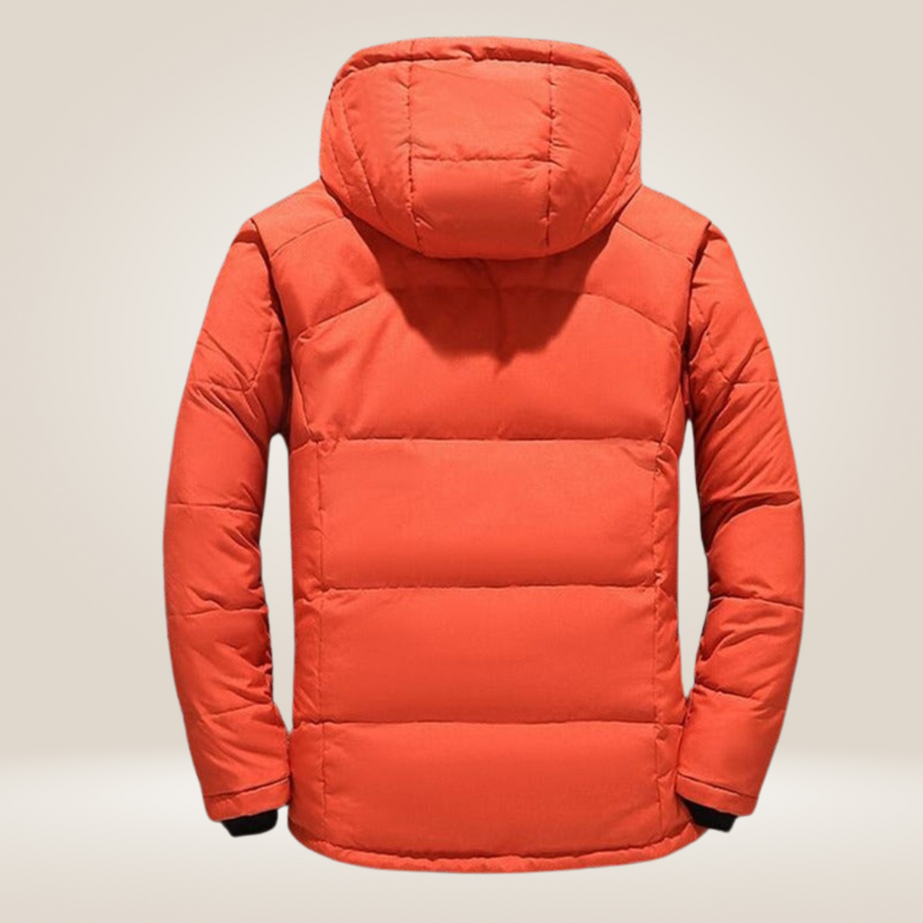 Men's Goose Down Puffer Jacket with Water Repellent Windproof Shell and Regular Fit