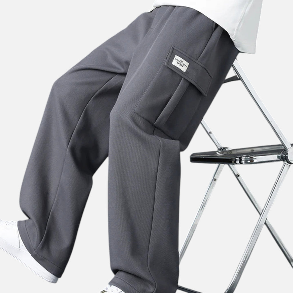 Men's Cargo Jogger Pants with Elastic Drawstring Waist in Loose Fit Cotton Blend