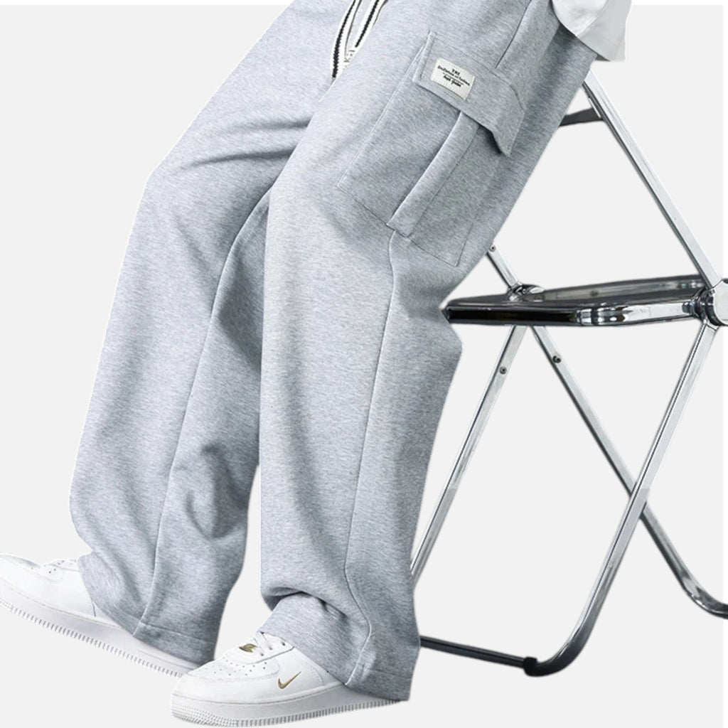 Men's Cargo Jogger Pants with Elastic Drawstring Waist in Loose Fit Cotton Blend