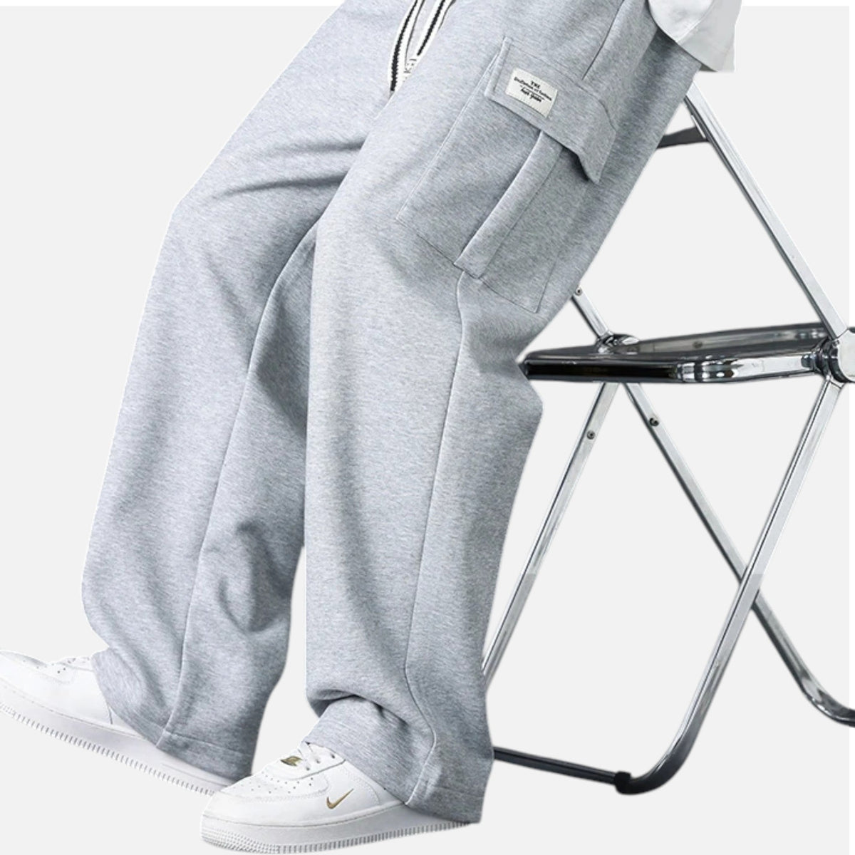 Men's Cargo Jogger Pants with Elastic Drawstring Waist in Loose Fit Cotton Blend