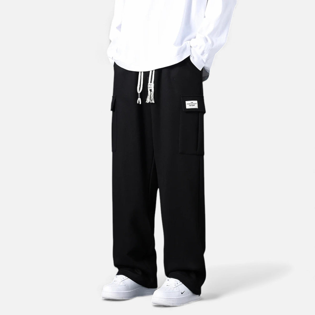 Men's Cargo Jogger Pants with Elastic Drawstring Waist in Loose Fit Cotton Blend