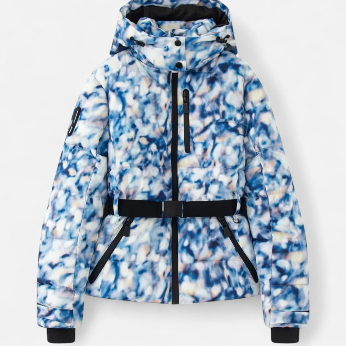 Women's Fitted Ski Jacket with Hood and Insulated Water Repellent Polyester Shell