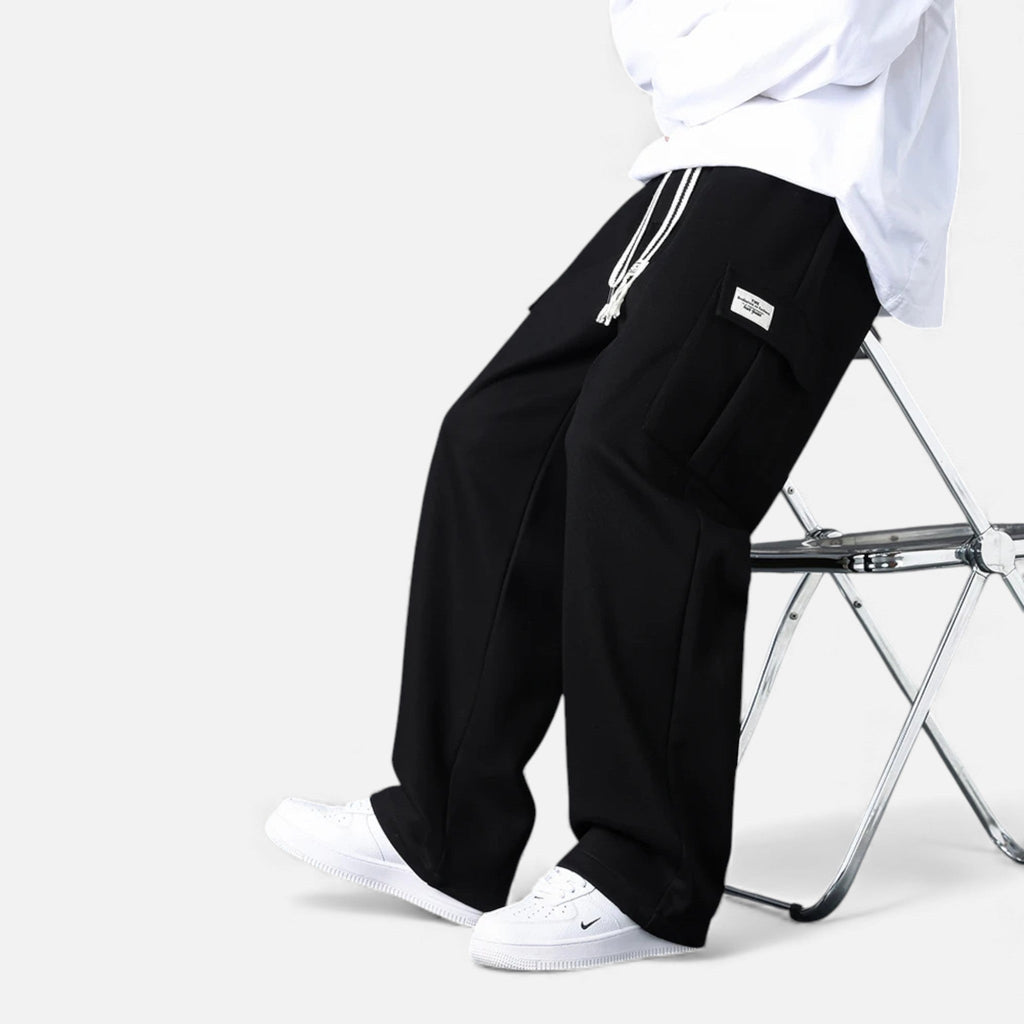 Men's Cargo Jogger Pants with Elastic Drawstring Waist in Loose Fit Cotton Blend