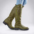 Women's Tall Boots with Adjustable Buckle Closure and Anti Slip Sole for Daily Wear