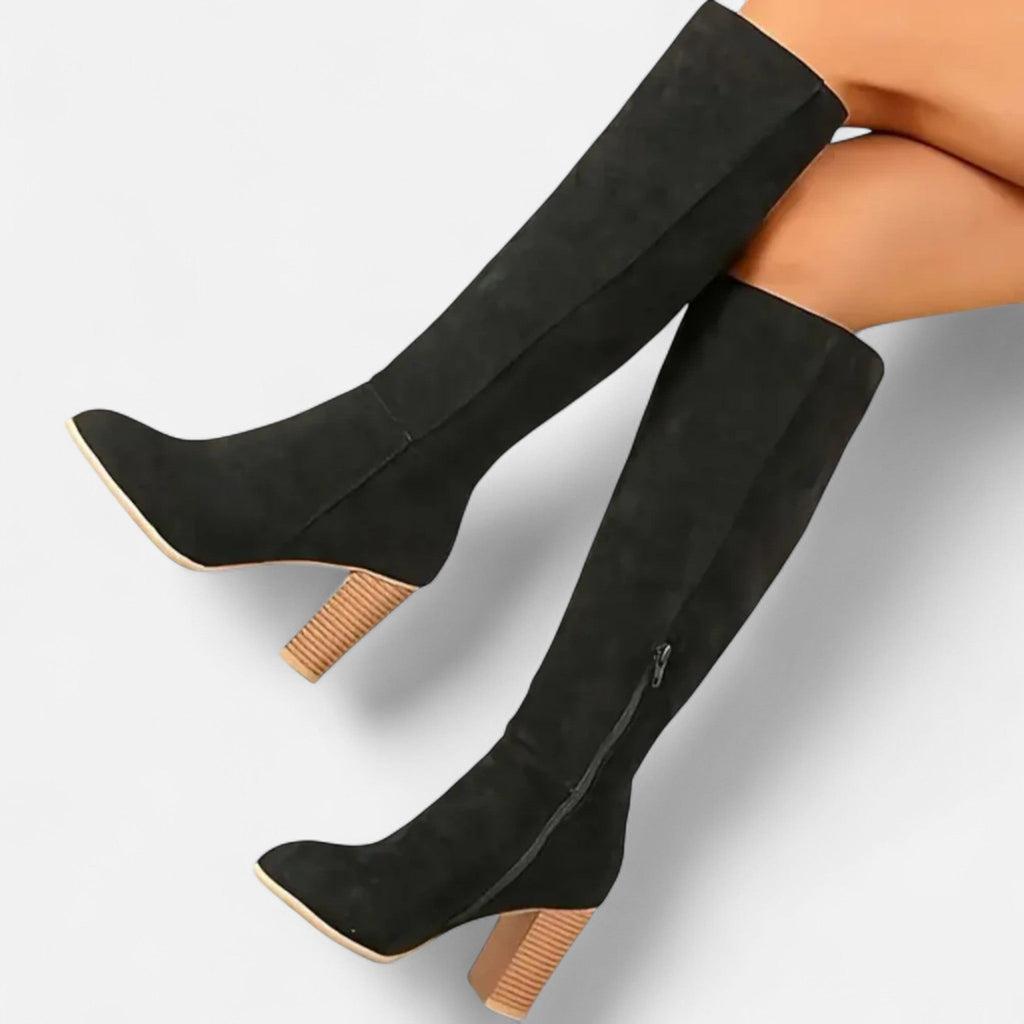 Women's Genuine Leather Tall Riding Boots with Slim Structured Shaft for Daily Wear