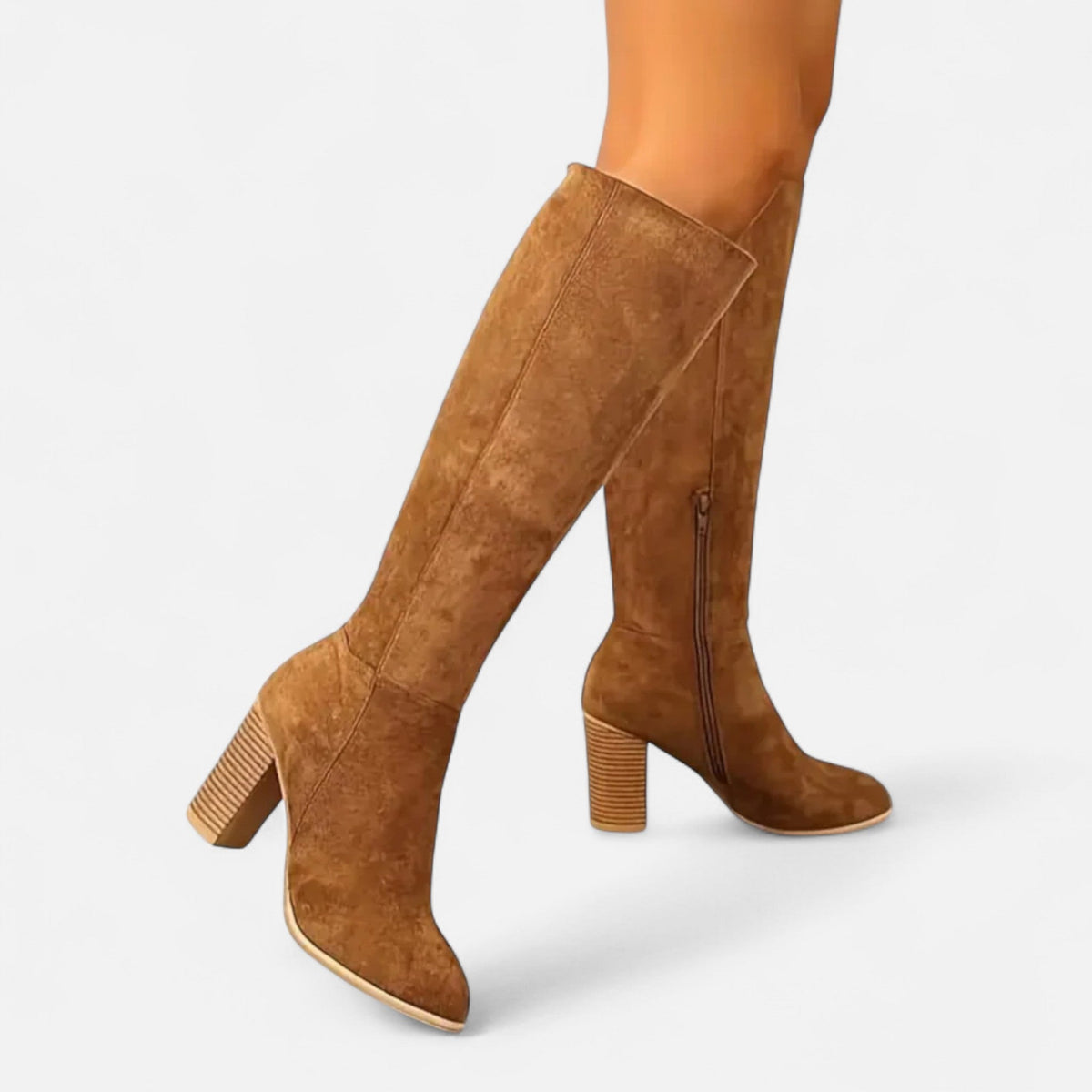 Women's Genuine Leather Tall Riding Boots with Slim Structured Shaft for Daily Wear