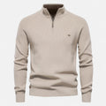 Men's Cotton Zip Sweater in Lightweight Breathable Knit for Office and Casual Wear