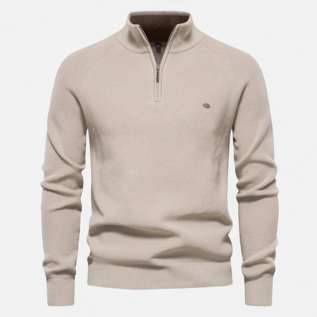 Men's Cotton Zip Sweater in Lightweight Breathable Knit for Office and Casual Wear