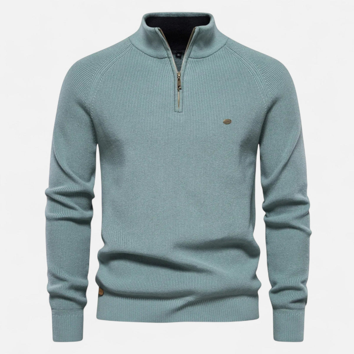 Men's Cotton Zip Sweater in Lightweight Breathable Knit for Office and Casual Wear