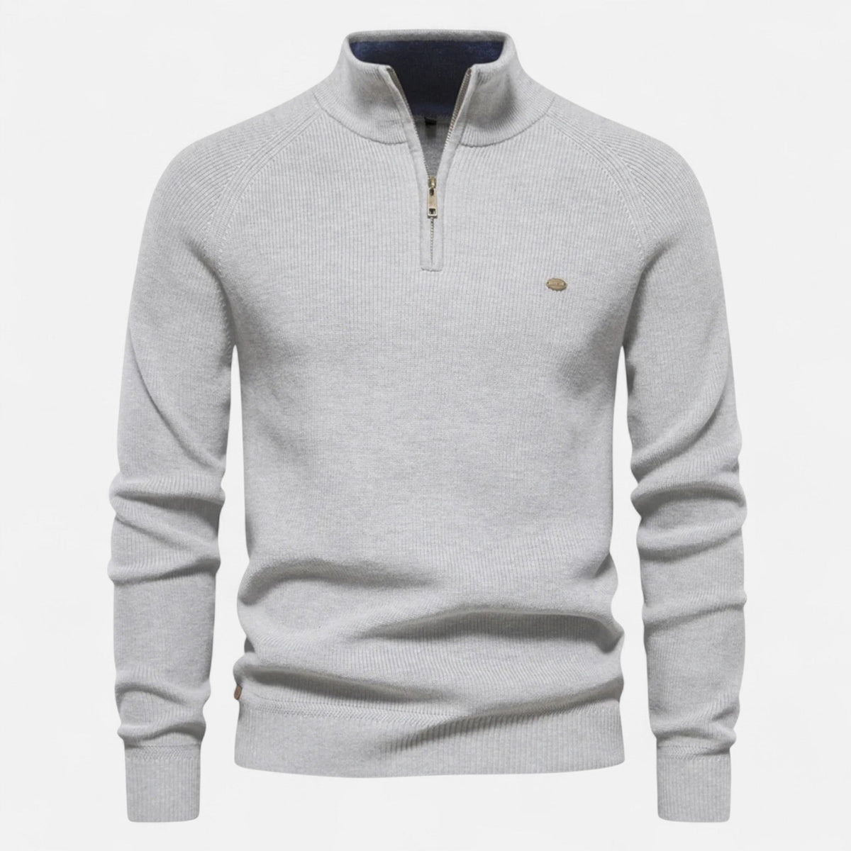 Men's Cotton Zip Sweater in Lightweight Breathable Knit for Office and Casual Wear
