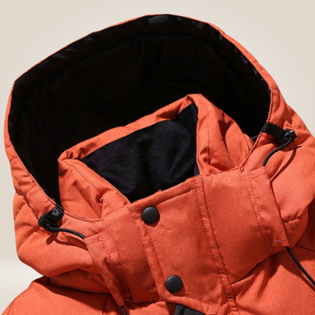 Men's Goose Down Puffer Jacket with Water Repellent Windproof Shell and Regular Fit