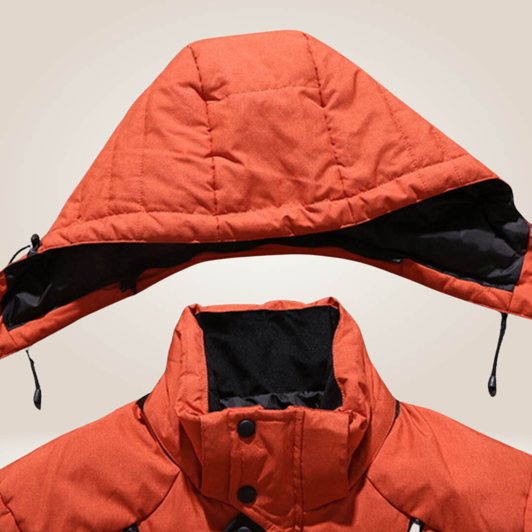 Men's Goose Down Puffer Jacket with Water Repellent Windproof Shell and Regular Fit