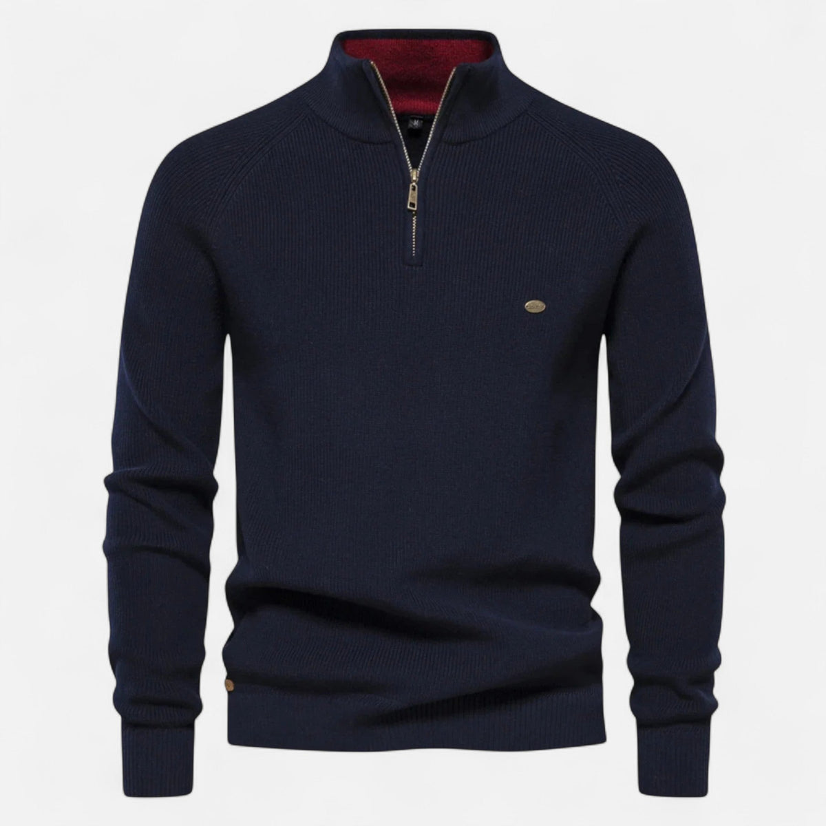Men's Cotton Zip Sweater in Lightweight Breathable Knit for Office and Casual Wear