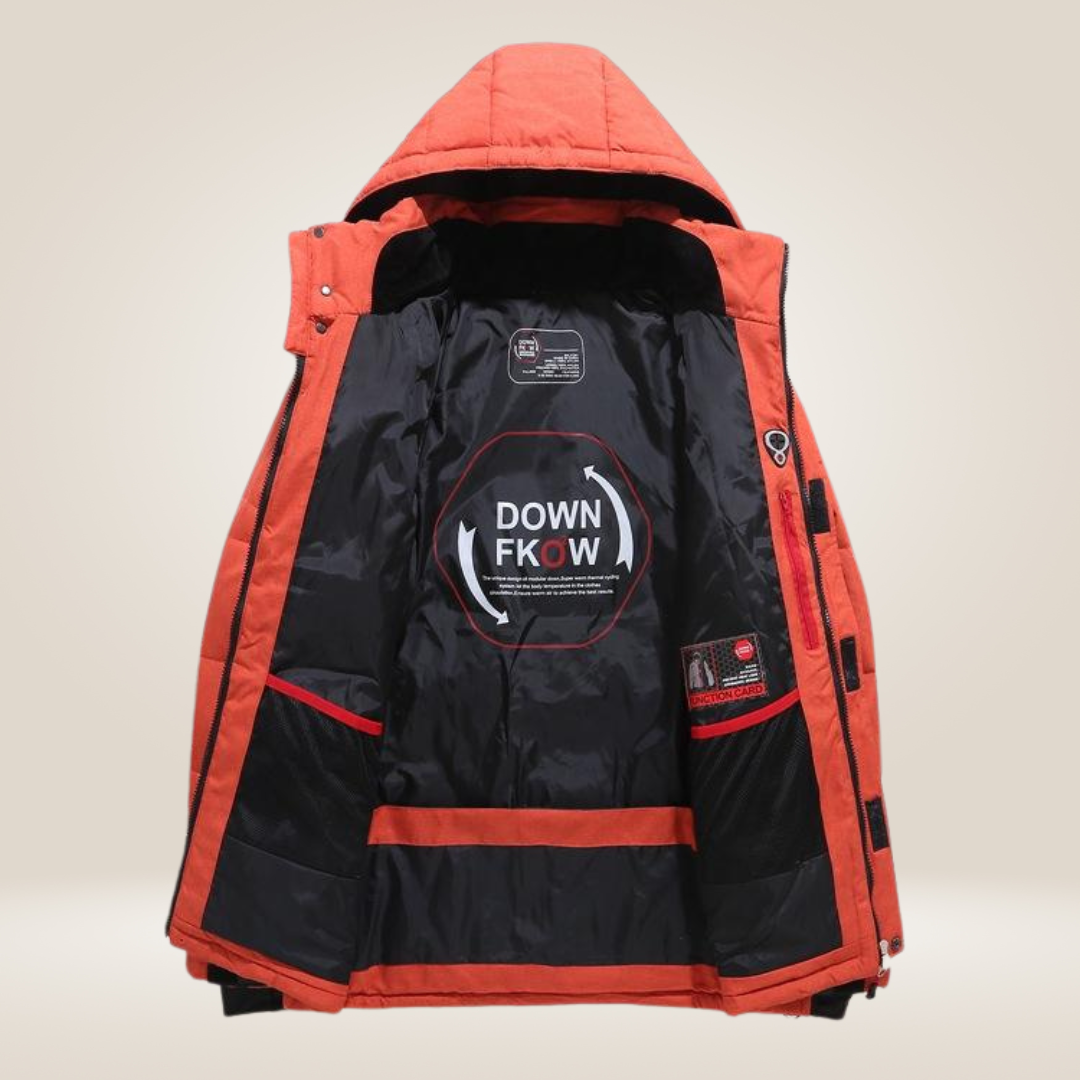 Men's Goose Down Puffer Jacket with Water Repellent Windproof Shell and Regular Fit