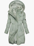 Women's Long Parka Coat with Faux Fur Hood and Soft Warm Lining for Everyday Wear